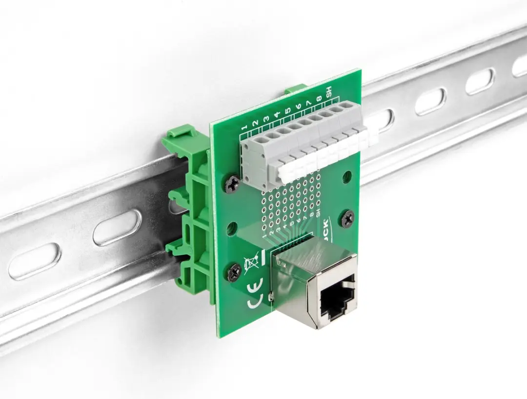 Delock RJ45 naar Terminal Block - Groene/Grijze uitvoering