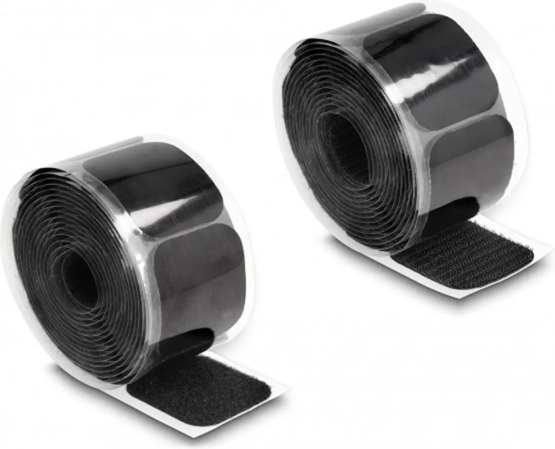 Delock Haak-en-lusband Rol 5m - 45x50mm Zwart
