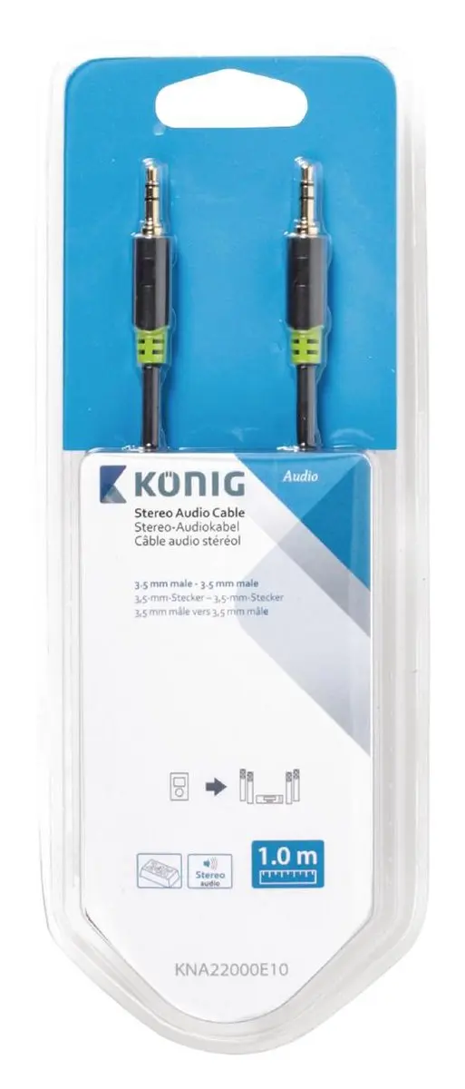 Konig 3,5mm Jack Stereo Audiokabel 1m