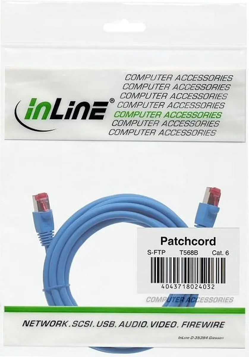 InLine Patchkabel S/FTP Cat.6 10m - Blauw