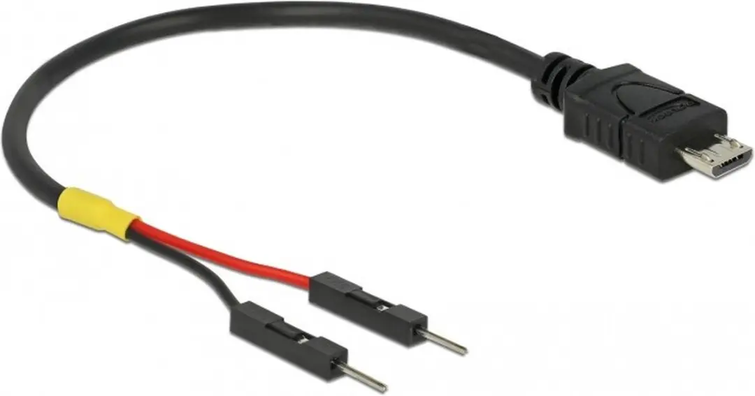 Delock USB Micro-B naar 2x Pinheader Kabel 10cm - Zwart
