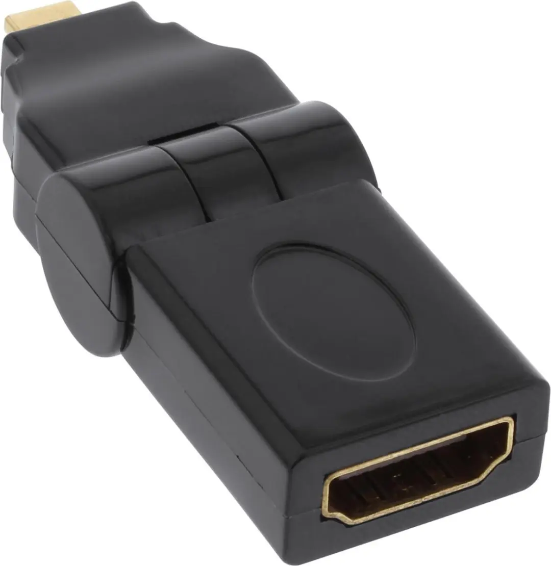 InLine Micro HDMI naar HDMI Adapter 1.4 - 180° Draaibaar - Zwart