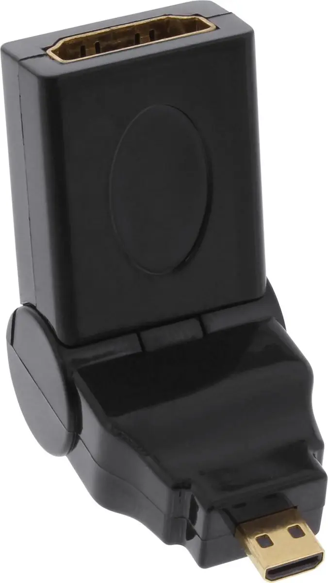 InLine Micro HDMI naar HDMI Adapter 1.4 - 180° Draaibaar - Zwart