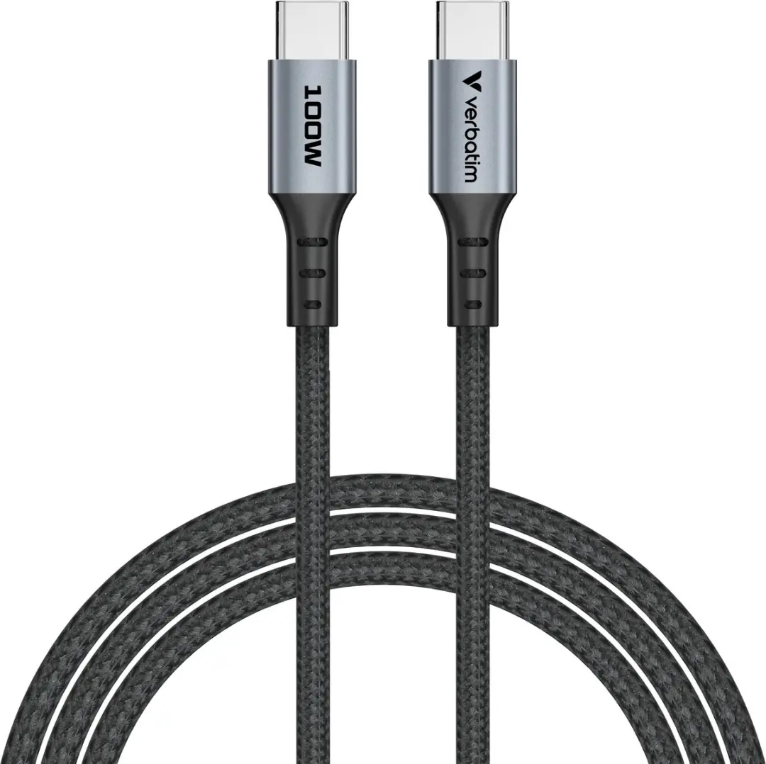 Verbatim USB-C Naar USB-C 100W PD3.0 Kabel 120cm - Transparant