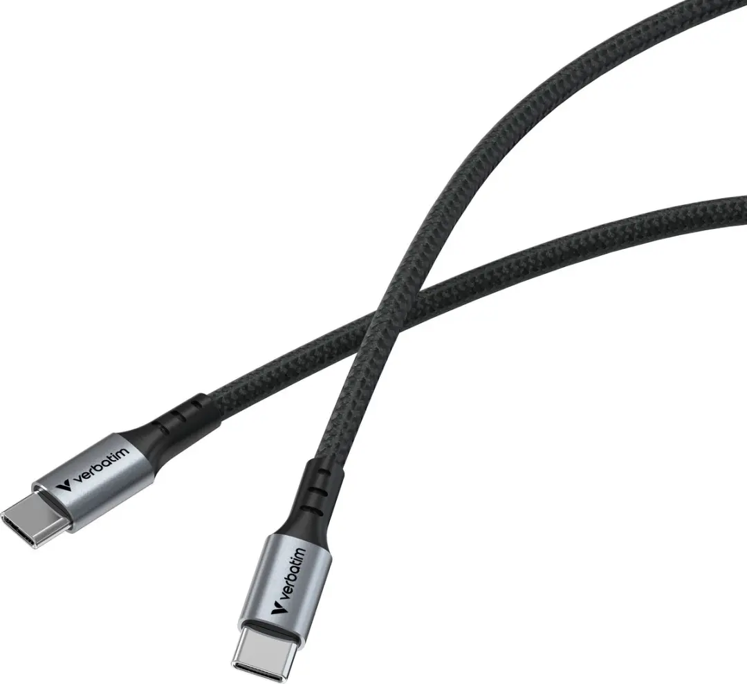 Verbatim USB-C Naar USB-C 100W PD3.0 Kabel 120cm - Transparant