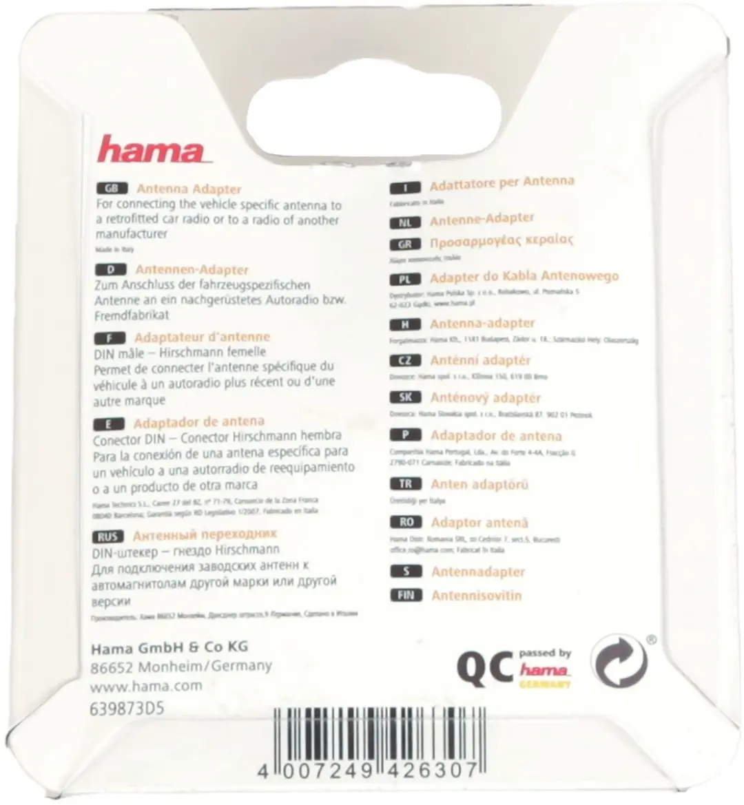 Hama St.150-Antenne Kup.Hir. - Wit