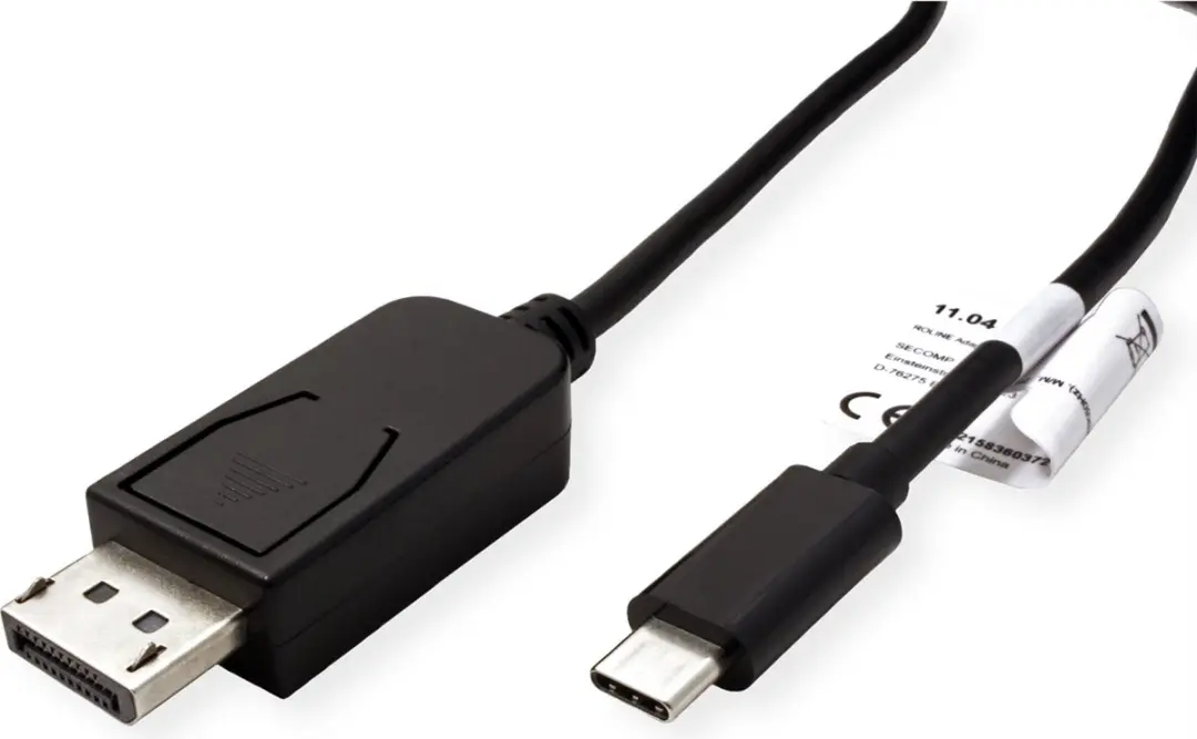 Roline USB-C DisplayPort Adapterkabel 1.4 M/M - 1m - Zwart