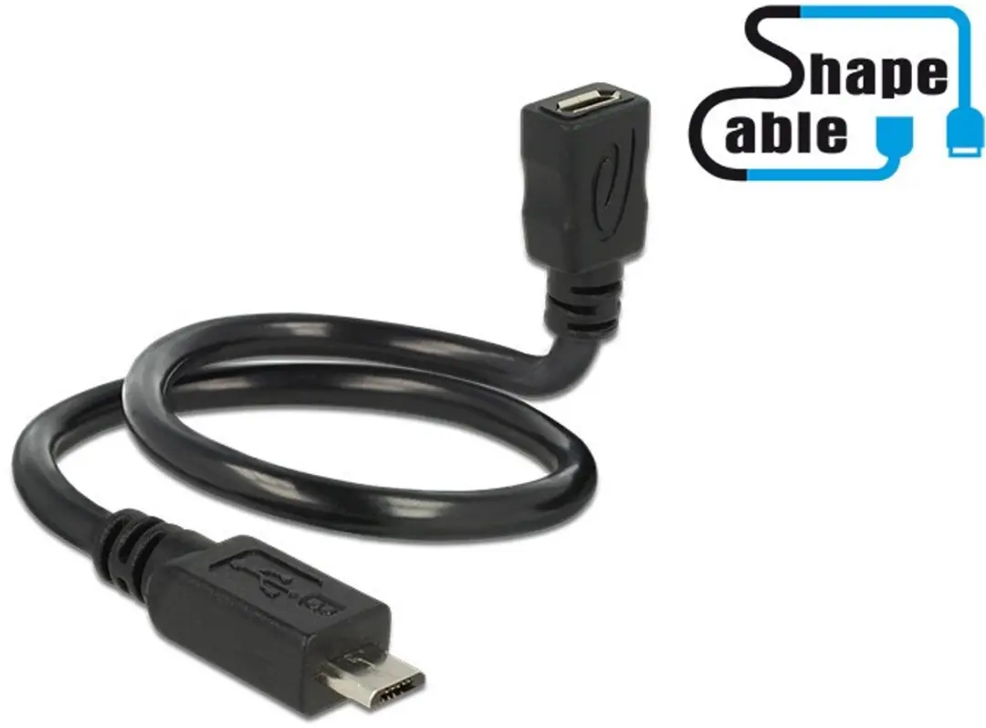 Delock USB 2.0 Micro-B OTG Kabel 0.35m - Zwart
