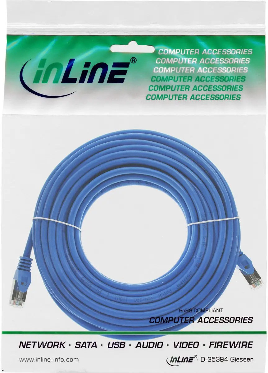 InLine Patchkabel SF/UTP Cat.5e 20m - Blauw