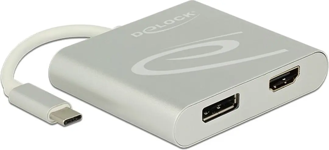 Delock USB-C naar HDMI/DisplayPort Splitter DP Alt Mode 4K 30Hz