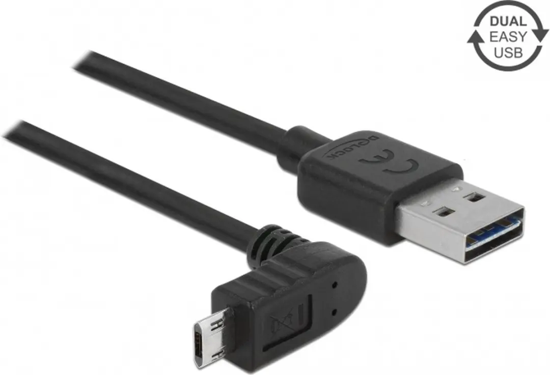 Delock Easy-Micro USB Haaks naar USB-A Kabel 2.0