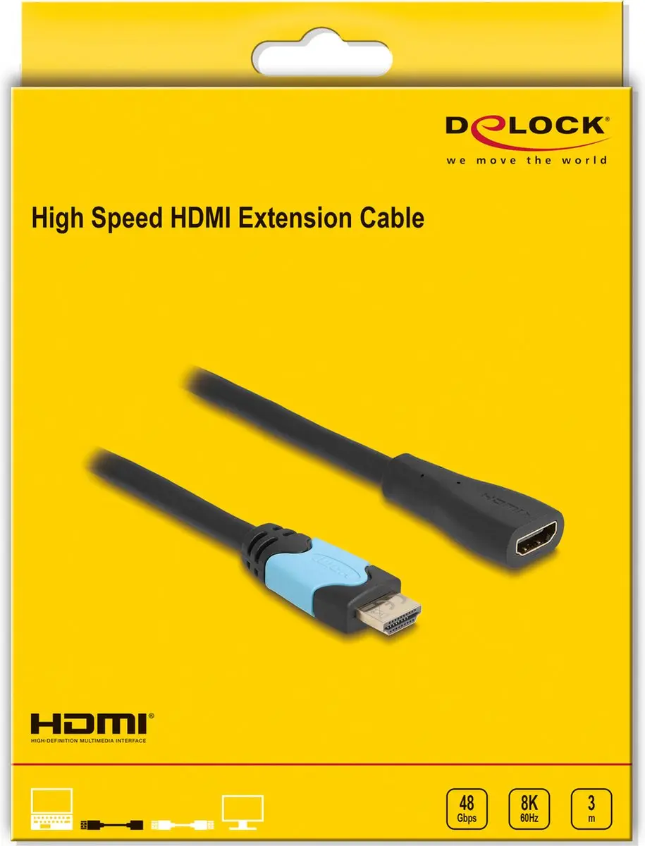 Delock High Speed HDMI Kabel 48 Gbps 8K 60Hz 3m - Zwart