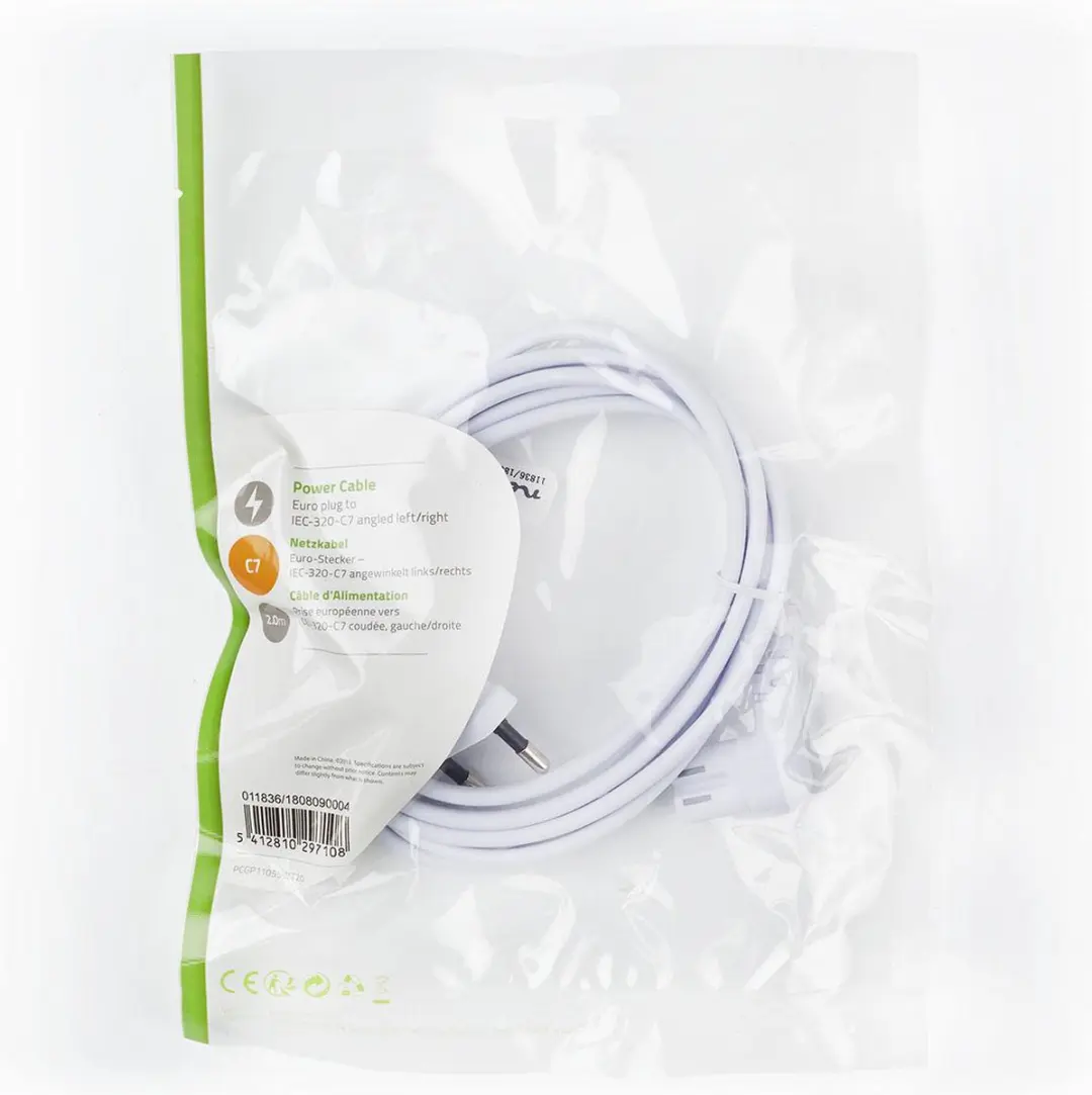 Nedis Stroomkabel PCGP11055WT20 - Gehoekt 2m - Wit