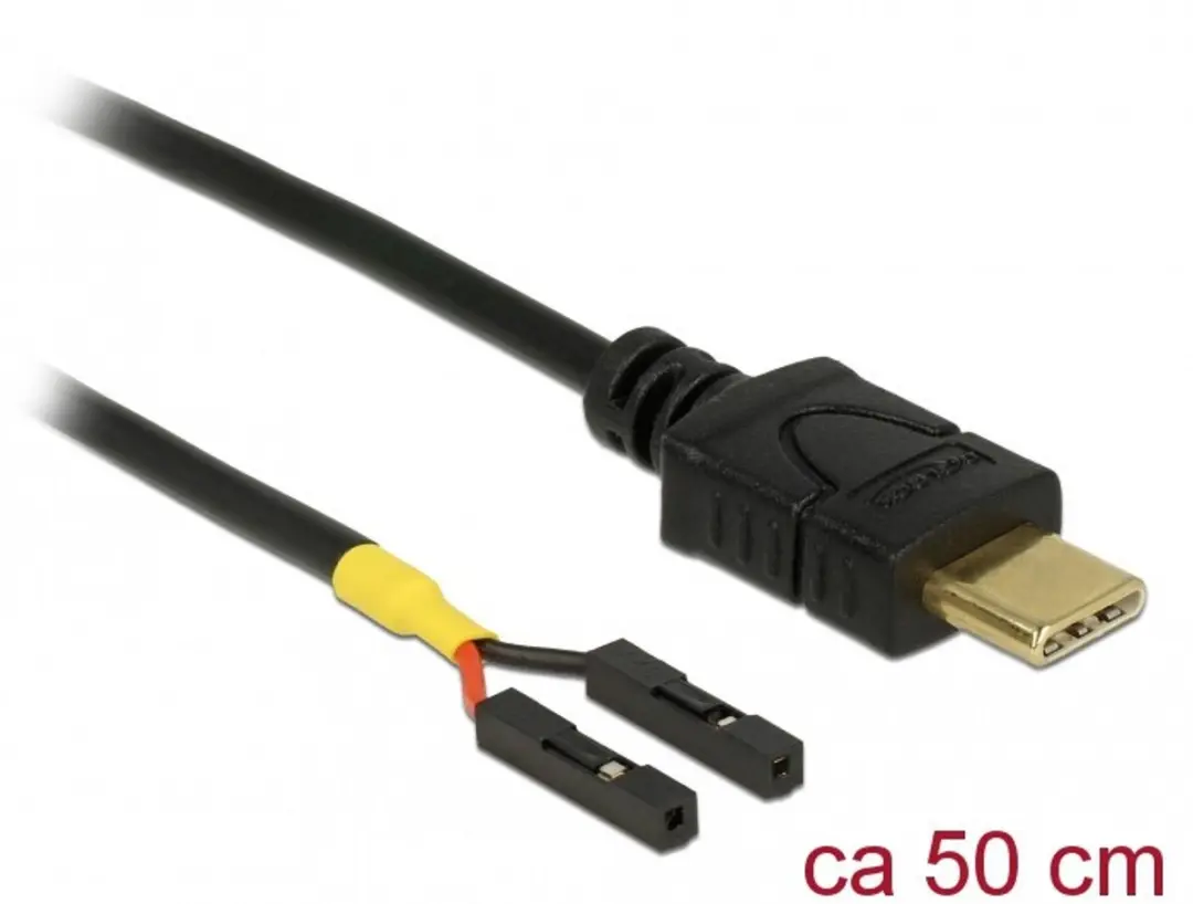 Delock USB Type-C naar 2x Pin Header Kabel 50cm - Zwart
