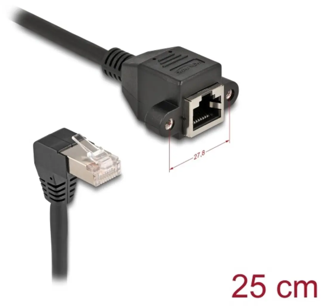 Delock SFTP CAT6a Netwerk Verlengkabel Haaks 0,25m - LSZH