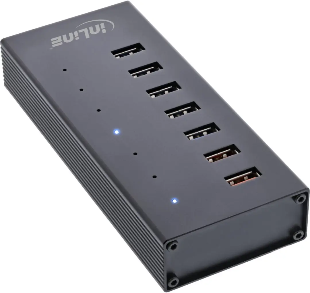 InLine USB Hub 7x USB-A USB3.0 5Gbps - Zwart