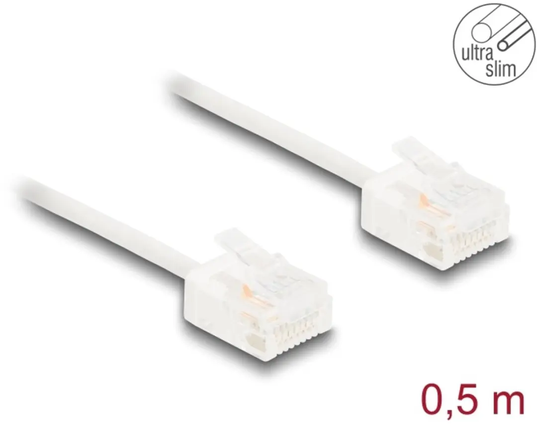 Delock RJ45 Cat.6 UTP Kabel 0,5m Wit