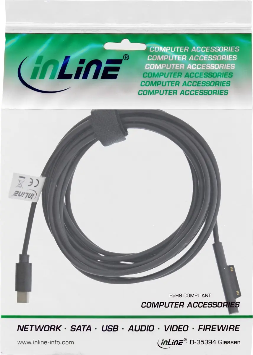 InLine USB-C naar Surface Notebook Laadadapter 1m