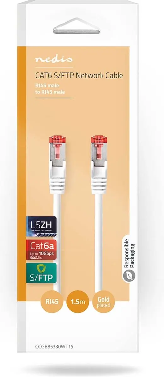 Nedis CAT6a Netwerkkabel 1.5m RJ45 - Wit