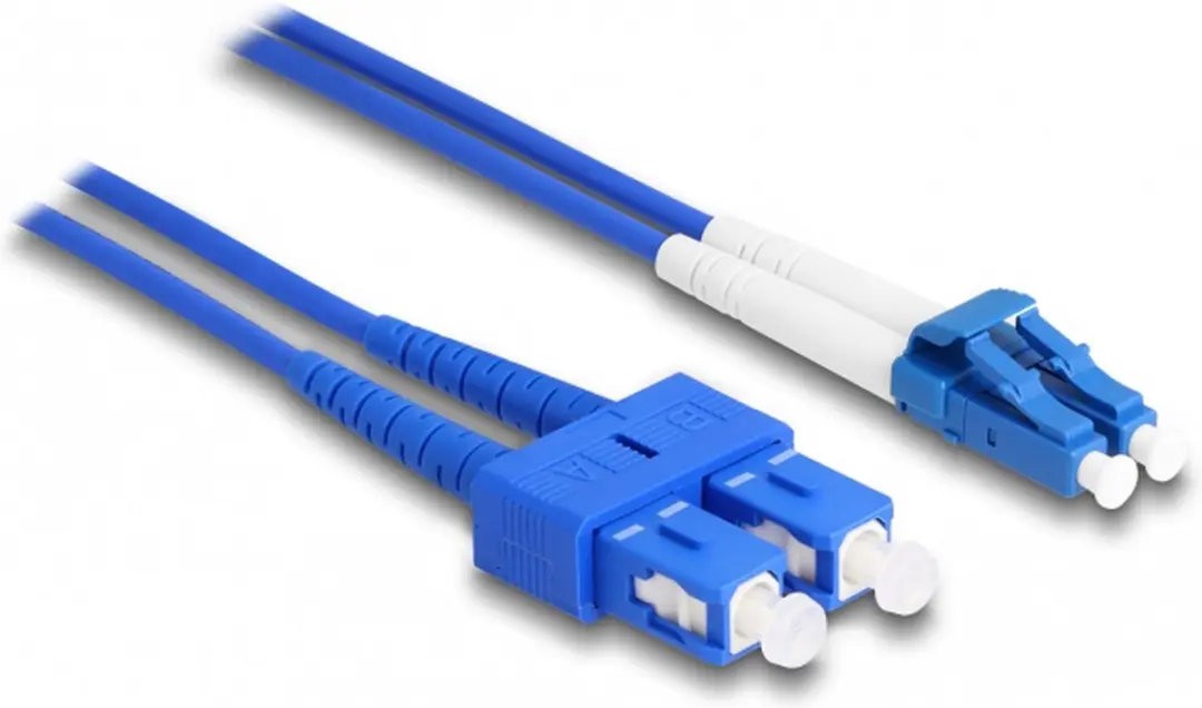 Delock LC Duplex naar SC Duplex OS2 3m - Blauw - Metaalbewapend