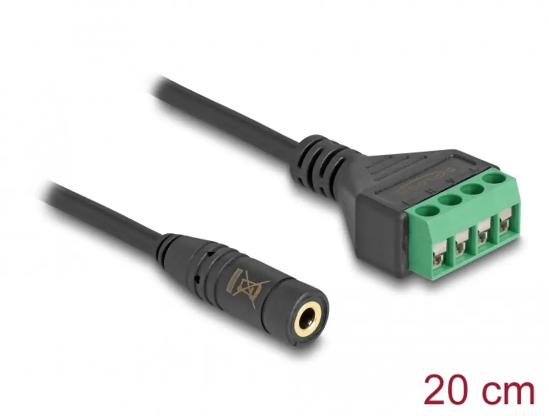 Delock 3.5mm Stereo Jack naar Terminal Block Adapter 20cm