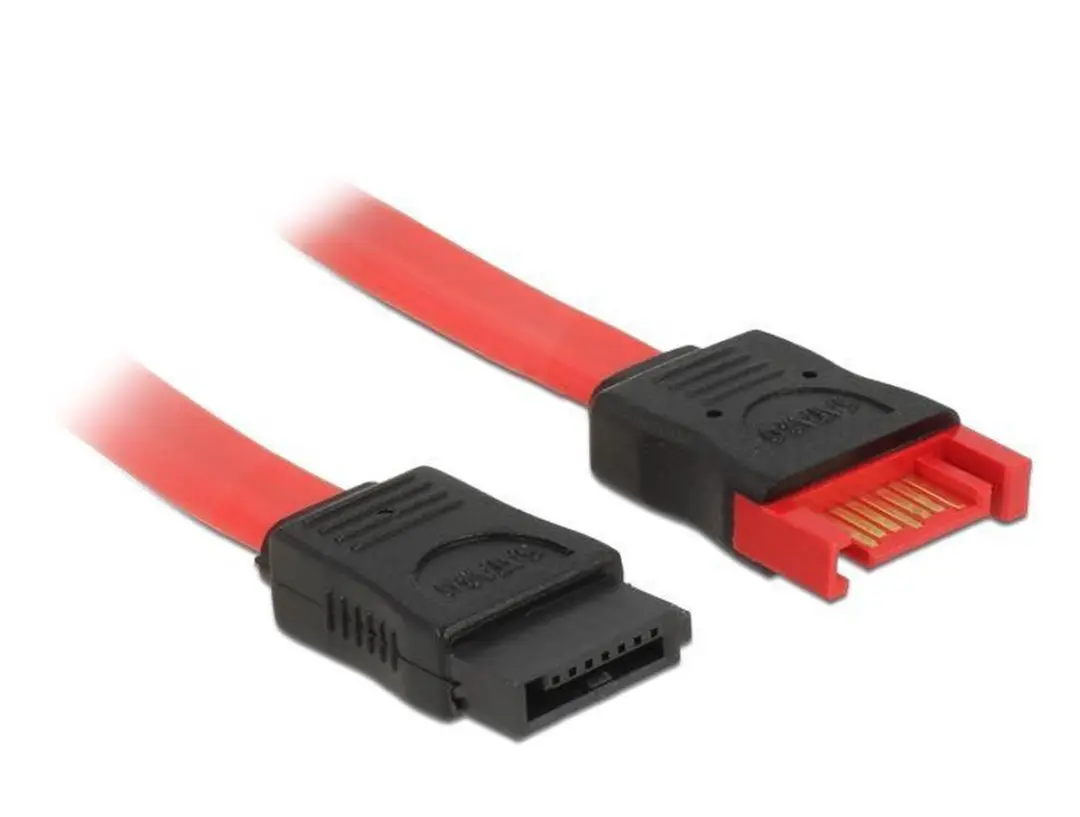 Delock SATA600 Data Verlengkabel - 6 Gbit/s - Rood - 0,5m