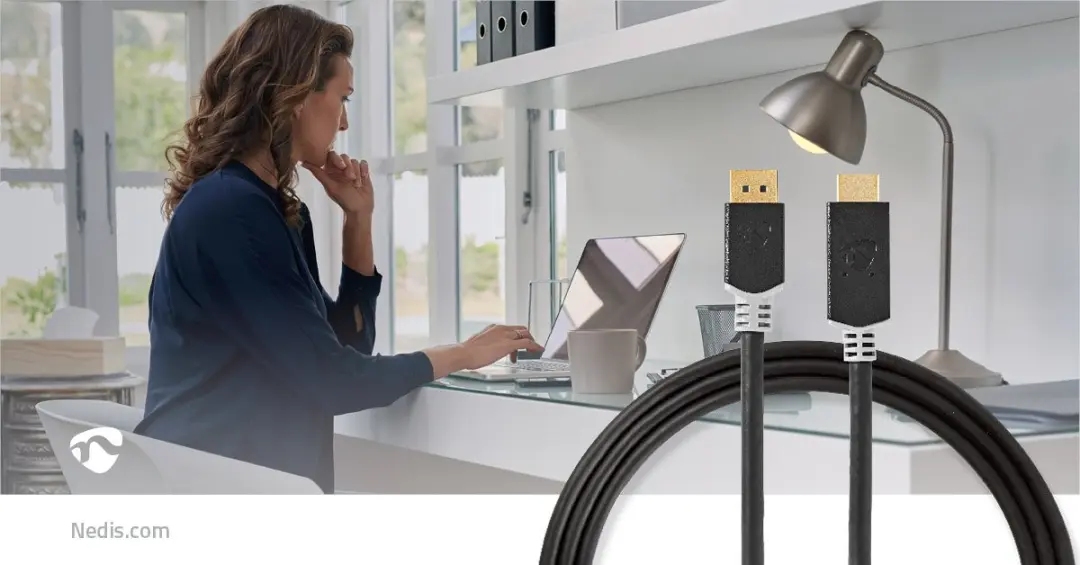 Nedis DisplayPort naar HDMI Kabel 4K@60Hz - 2m - Verguld - Antraciet