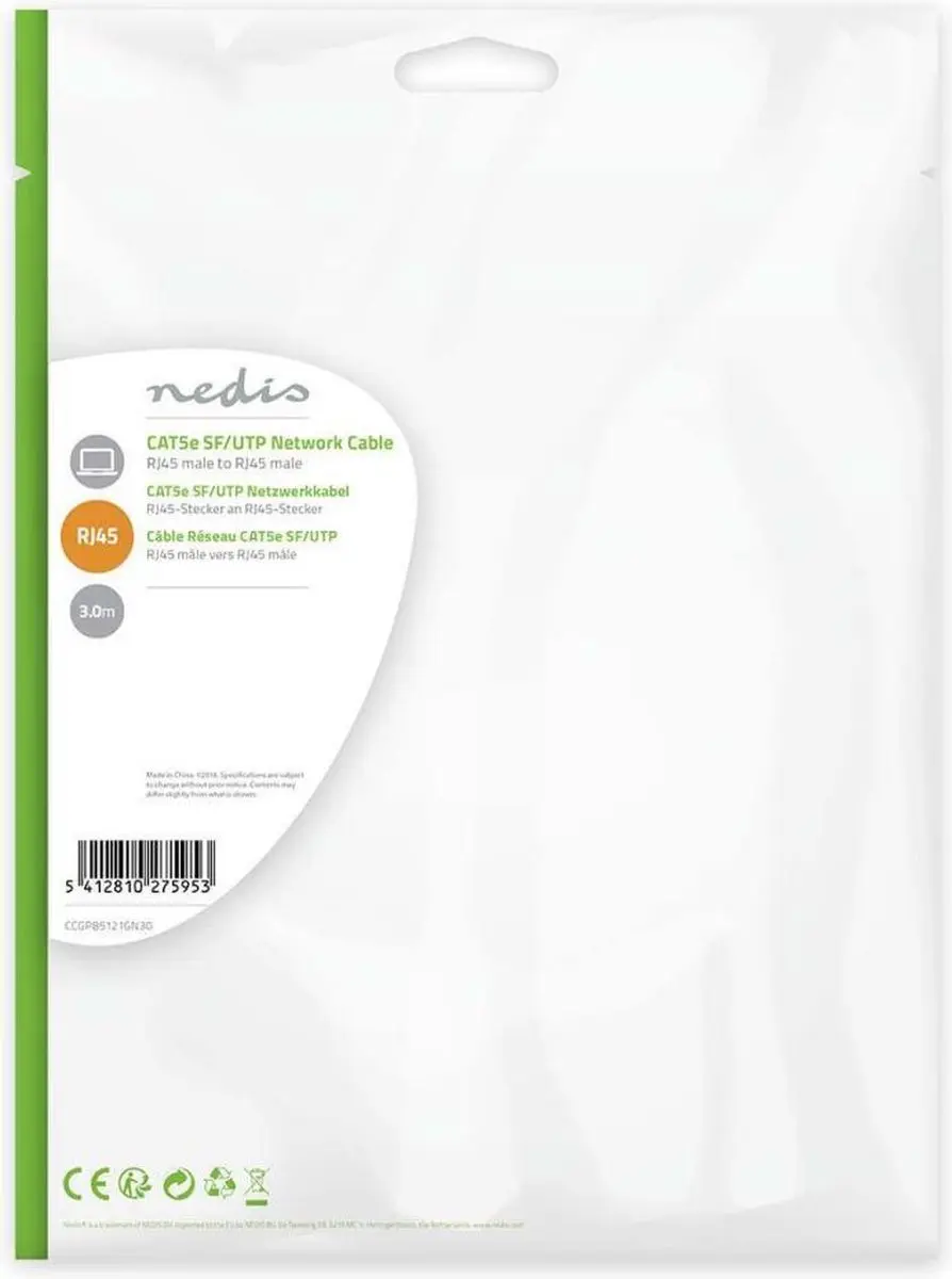 Nedis CAT5e Netwerkkabel CCGP85121GN30 - 3m - Groen