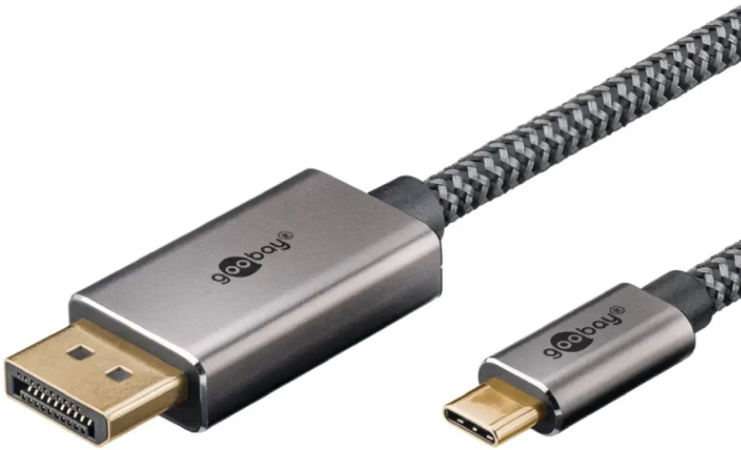 Goobay USB-C naar DisplayPort Pro Kabel 4K 60Hz 2m - Zwart/Zilver