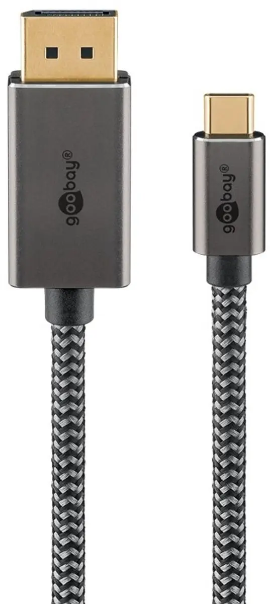 Goobay USB-C naar DisplayPort Pro Kabel 4K 60Hz 2m - Zwart/Zilver