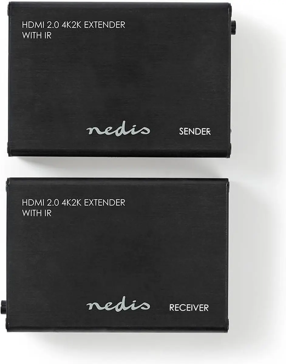 Nedis HDMI-Repeater VREP3470AT - 4K@60Hz - 18 Gbps - Antraciet