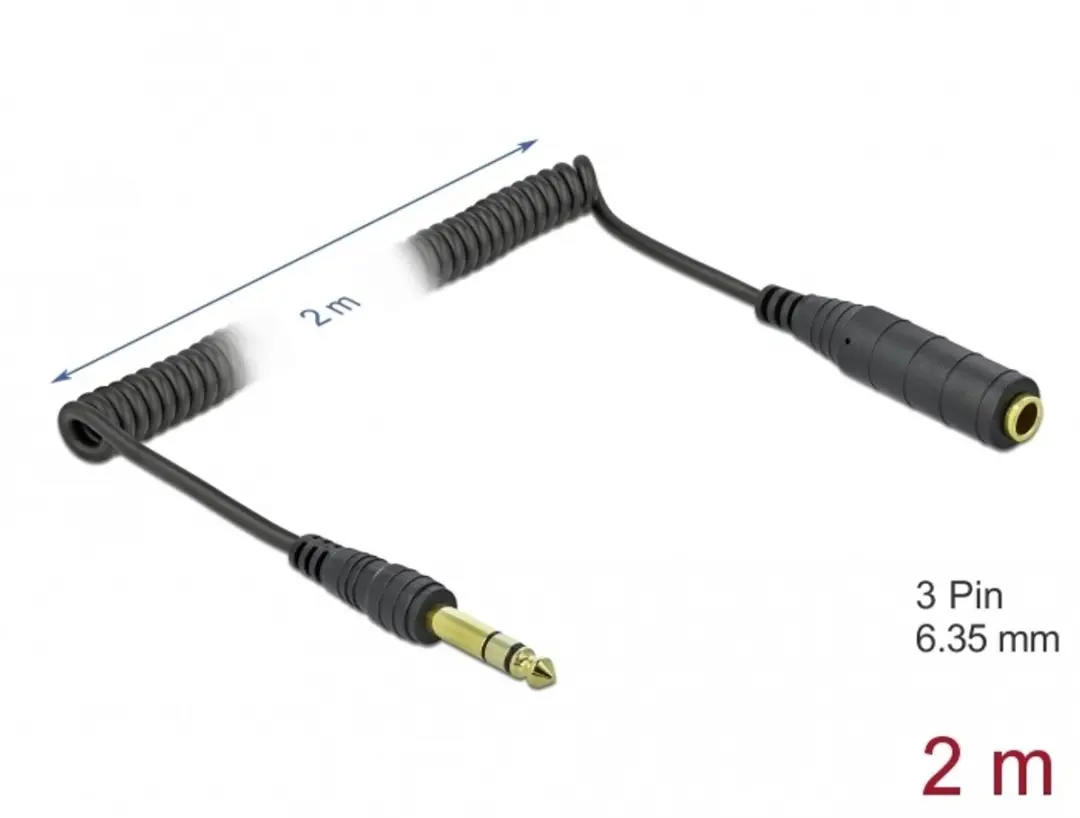 Delock Coiled Kabel 6.35mm Jack M/F