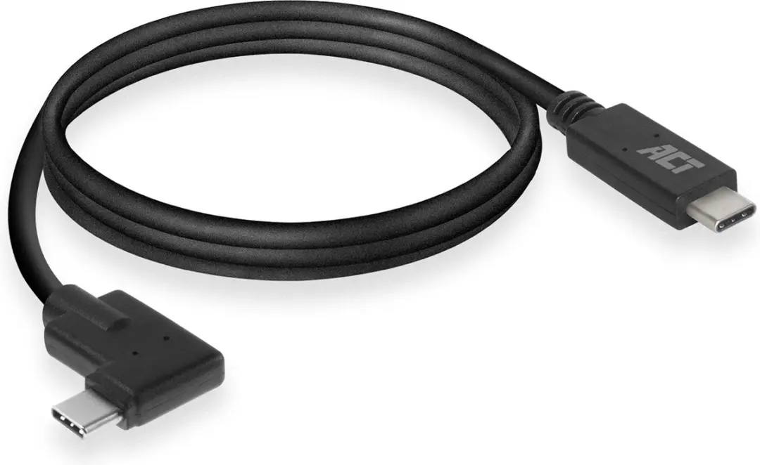 ACT AC7407 USB-C Kabel 90° - 2m - USB 3.2 Gen 1 - Zwart