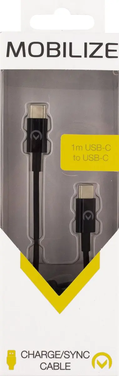 Mobilize USB-C naar USB-C Kabel 1m - Zwart