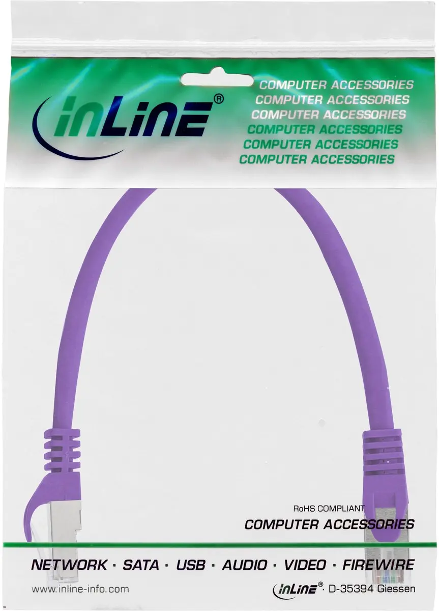 InLine Patchkabel S-FTP Cat.5e 0.25m - Paars