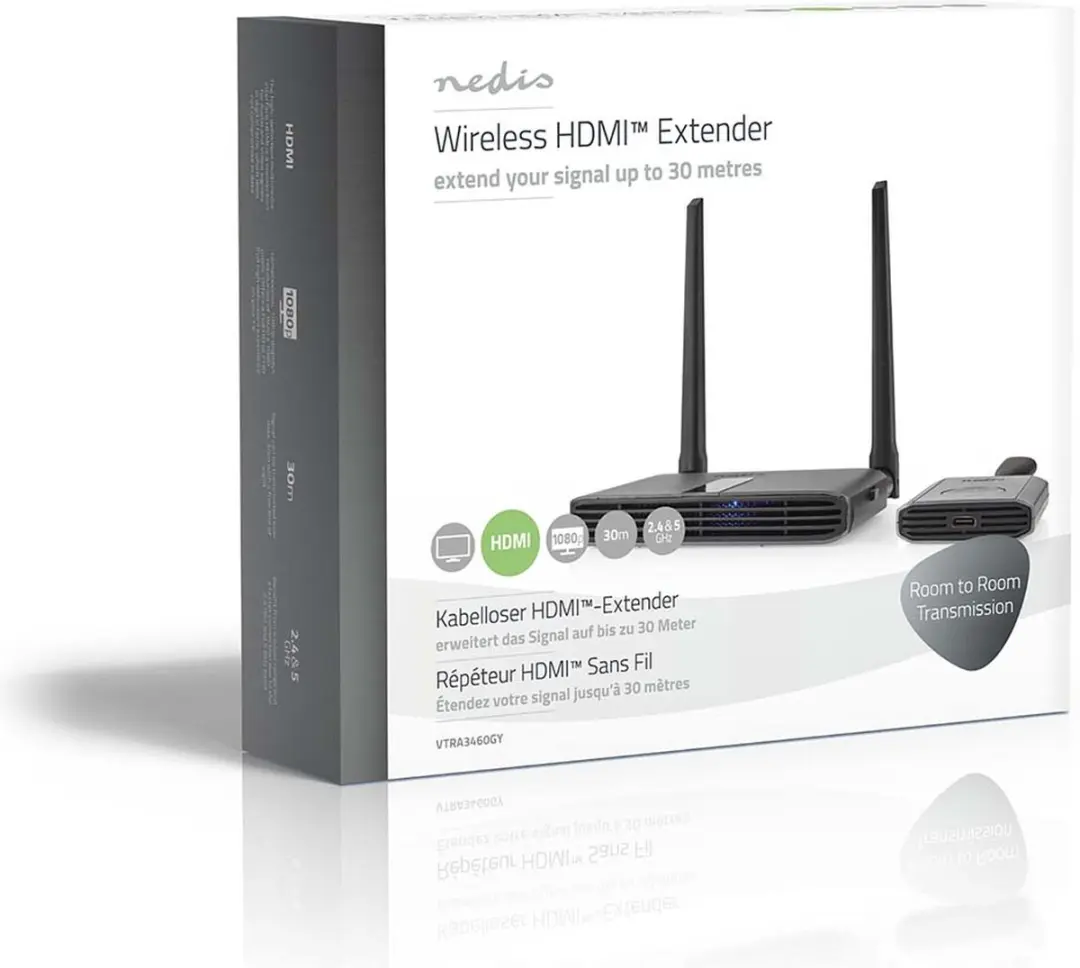 Nedis VTRA3460GY Draadloze HDMI-Zender - Grijs