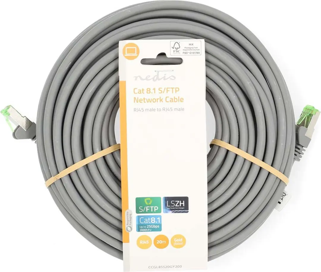 Nedis Cat 8.1 Netwerkkabel RJ45 20m - Grijs