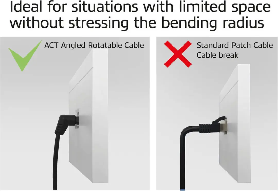 ACT DD1901 U/FTP CAT6A Patchkabel 1m - 360° Draaibare RJ45