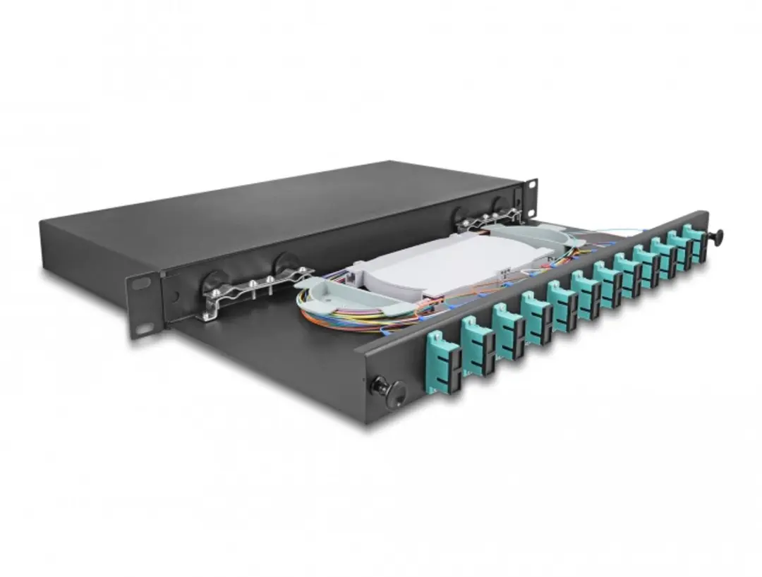Delock 19" Optische Fiber Splice Box 12x SC Duplex OM3 - Zwart
