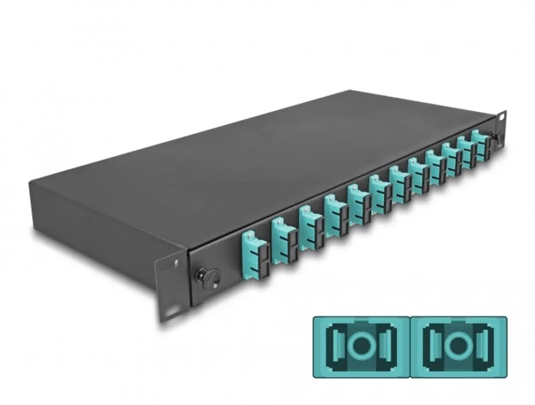 Delock 19" Optische Fiber Splice Box 12x SC Duplex OM3