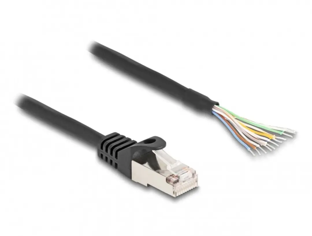 Delock RJ50 naar Open Draad S/FTP Kabel 5m - Zwart