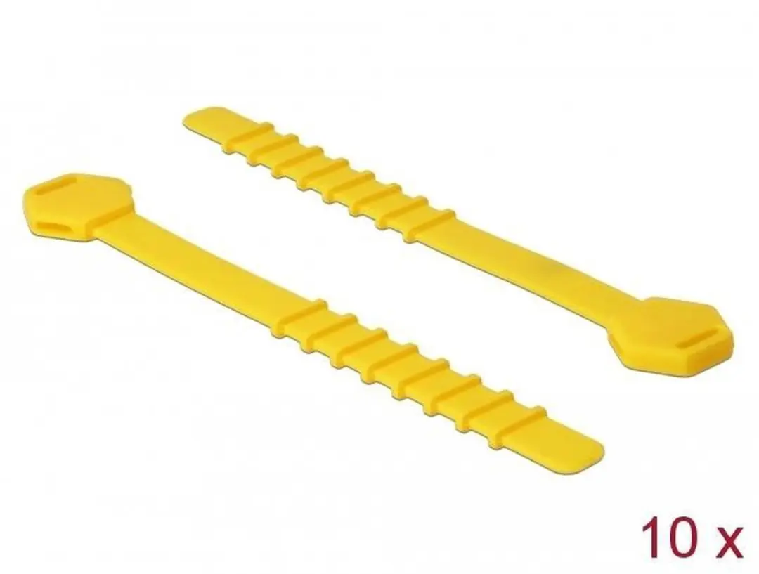 Delock Silicone Kabelbinders - 10 Stuks - Geel
