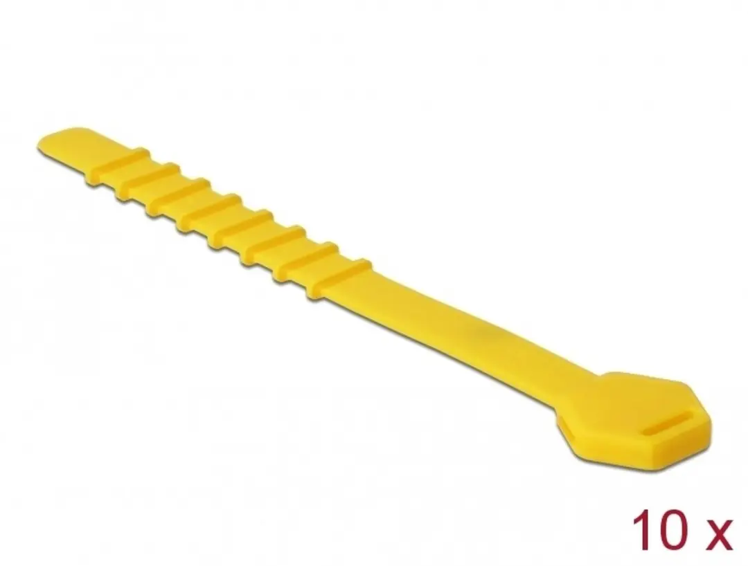 Delock Silicone Cable Ties reusable 10 pieces yellow