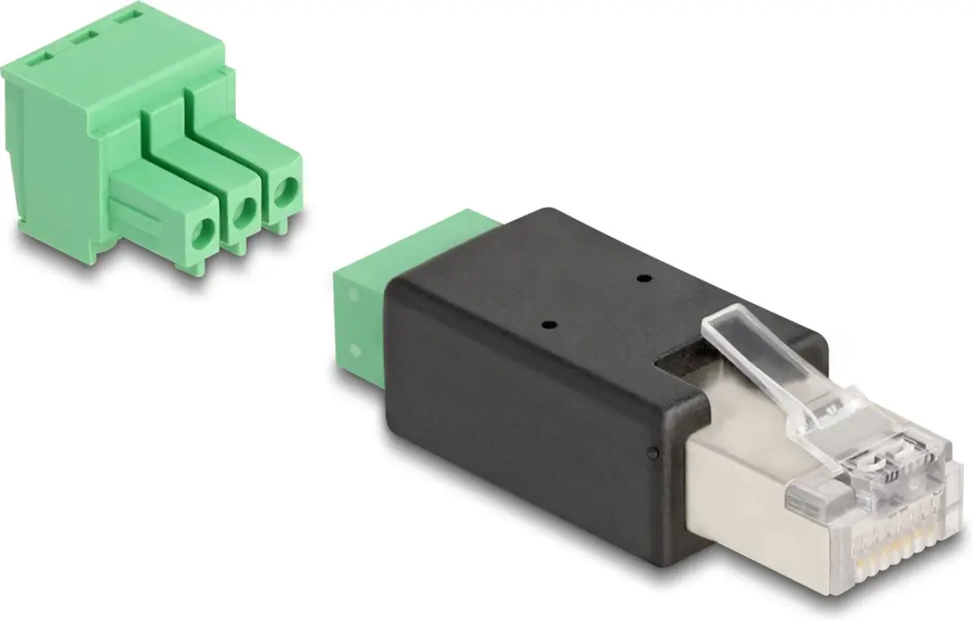 Delock RJ45 plug to Terminal Block Adapter 3 pin 2-part