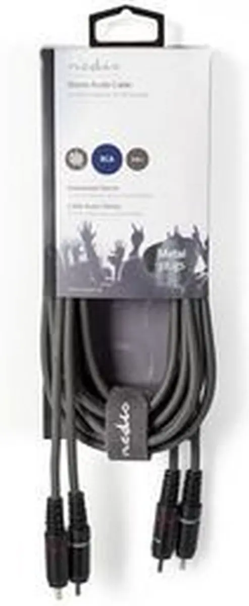 Nedis Stereo-Audiokabel RCA Male - 3m - Donkergrijs