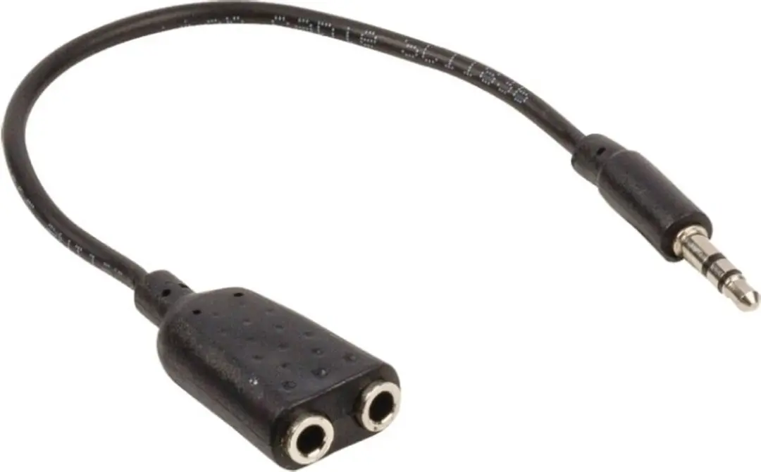 Nedis Stereo-Audiokabel 3,5mm M/F 2x - 0,20m - Zwart