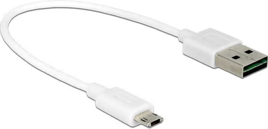 Delock USB2.0 Easy-Micro naar USB-A Kabel 0,20m - Wit