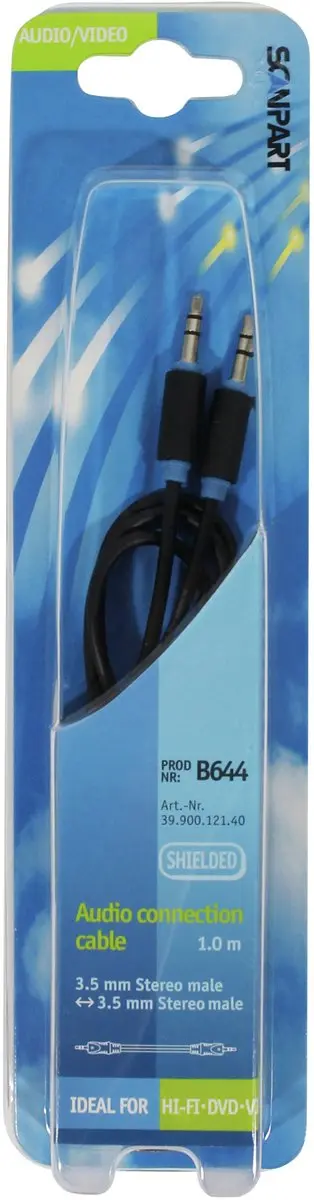 Scanpart AUX Kabel 1m - 3,5mm Jack naar Jack - Zwart