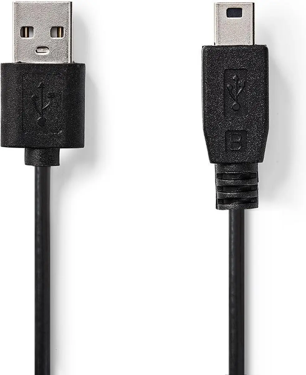 Nedis USB 2.0 Kabel USB-A naar Mini-B 5-pins - 2m - Zwart