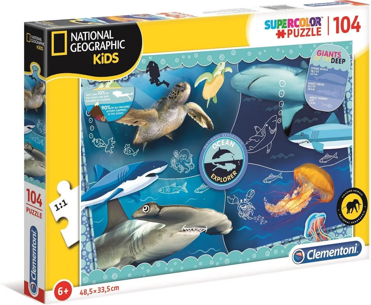 Clementoni Supercolor Puzzel Giants of the Deep 104 Stuks - Multicolor - afbeelding 3 van 3